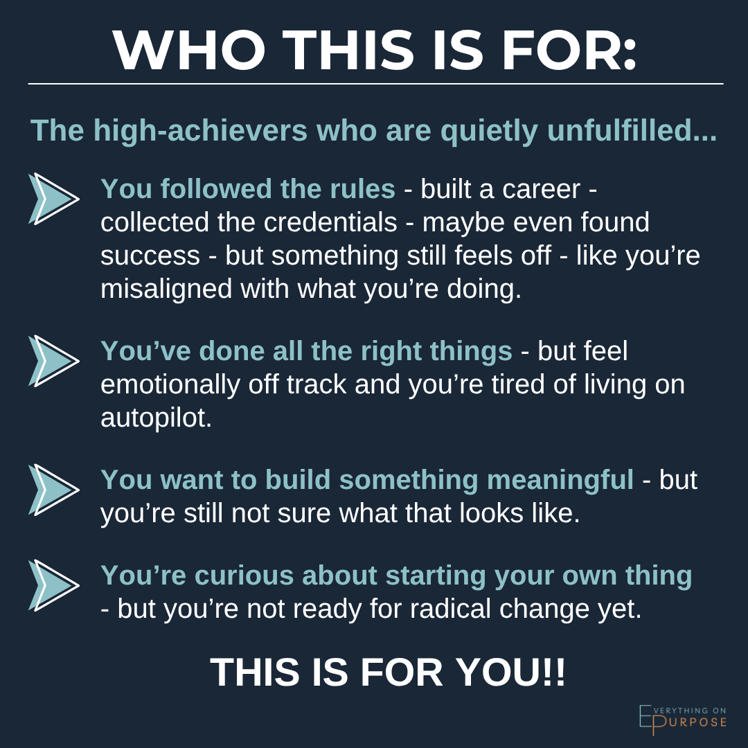Text on a dark background describing the target audience for a product or service.
