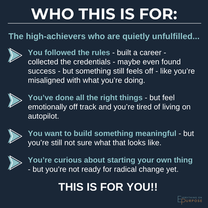 Text on a dark background describing the target audience for a product or service.