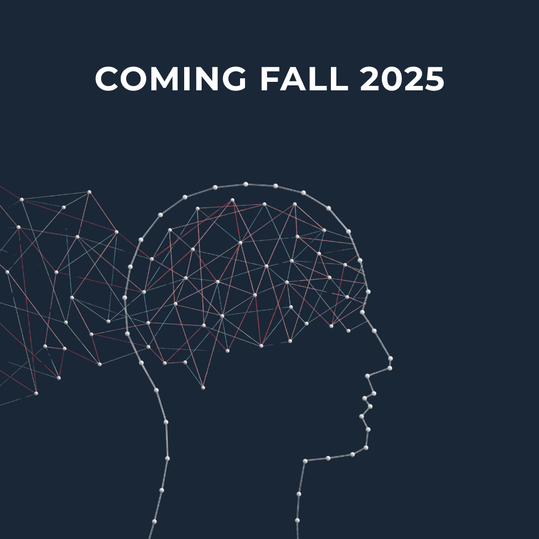 Silhouette of a head with network lines and 'COMING FALL 2025' text on a dark background