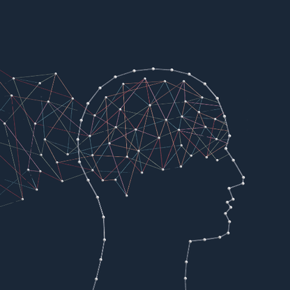 outline of a head with patterns in it